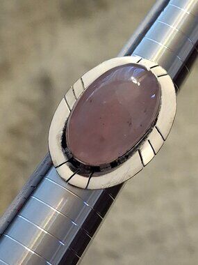 Rose Quartz Gemstone Ethnic Handmade Ring  358 NWOT